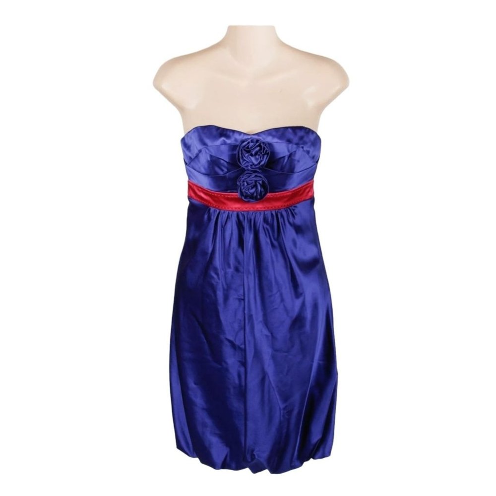 NWT Phoebe Couture Women's Purple Bubble Silk Dress Size 0